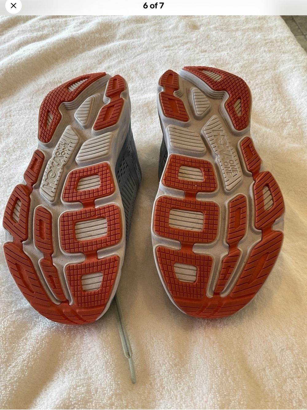 Hoka Women's Athletic Shoes in Blue with Orange Accents - Picture 6 of 7